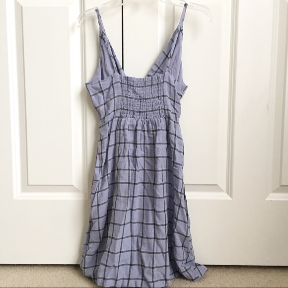 Urban Outfitters Amanda Linen Plaid Wrap Dress - Picture 3 of 4